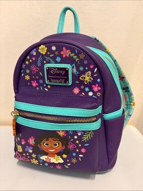 Disney Loungefly Encanto Purple Floral Mini Backpack